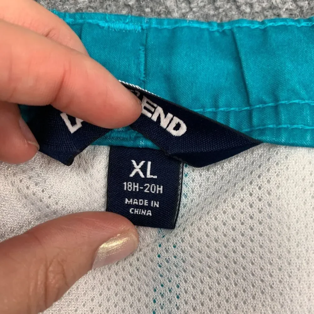 Lands End Swim Trunk Mens XL Extra Large Striped Drawstring Brief Lined *READ